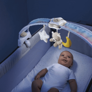 Chicco First Dreams 2-in-1 Rainbow Sky Bed Arch Mobile, Natural