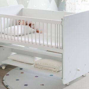 BW1090 White Rocking Mother Side Crib with wheels 120 X60?