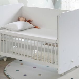 BW1090 White Rocking Mother Side Crib with wheels 120 X60?