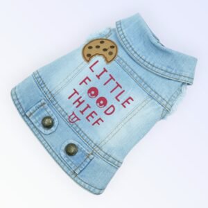 Pet clothes dog jeans jacket co blue denim coat (S)