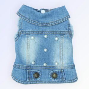Pet Clothes Dog Jeans Jacket Cool Blue Denim Coat (S)