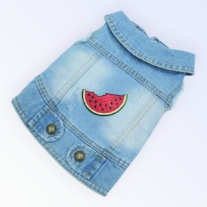 Pet clothes dog jeans jacket co blue denim coat (S)