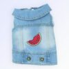 Pet clothes dog jeans jacket co blue denim coat (S)