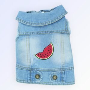 Pet clothes dog jeans jacket co blue denim coat (S)