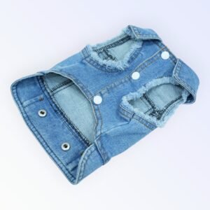 Pet Clothes Dog Jeans Jacket Cool Blue Denim Coat (S)