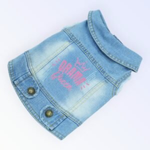 Pet Clothes Dog Jeans Jacket Cool Blue Denim Coat (S)