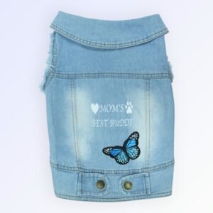 Pet Clothes Dog Jeans Jacket Cool Blue Denim Coat (XL)