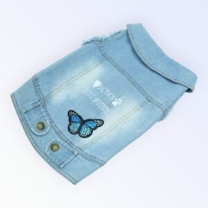 Pet Clothes Dog Jeans Jacket Cool Blue Denim Coat (XL)