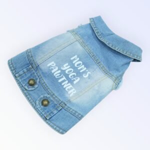 Pet Clothes Dog Jeans Jacket Cool Blue Denim Coat (M)