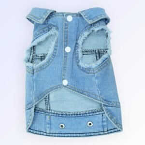 Pet Clothes Dog Jeans Jacket Cool Blue Denim Coat (M)
