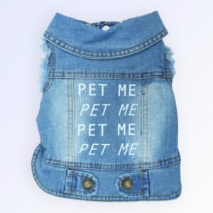 Pet Clothes Dog Jeans Jacket Cool Blue Denim Coat (M)