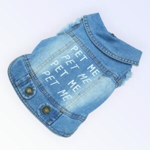 Pet Clothes Dog Jeans Jacket Cool Blue Denim Coat (M)