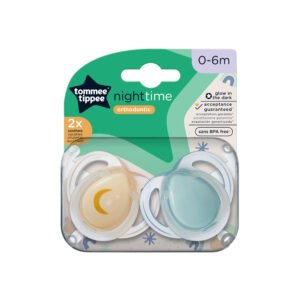 Tommee Tippee Night Time Soother Pack Of 2 (0-6M) Blue