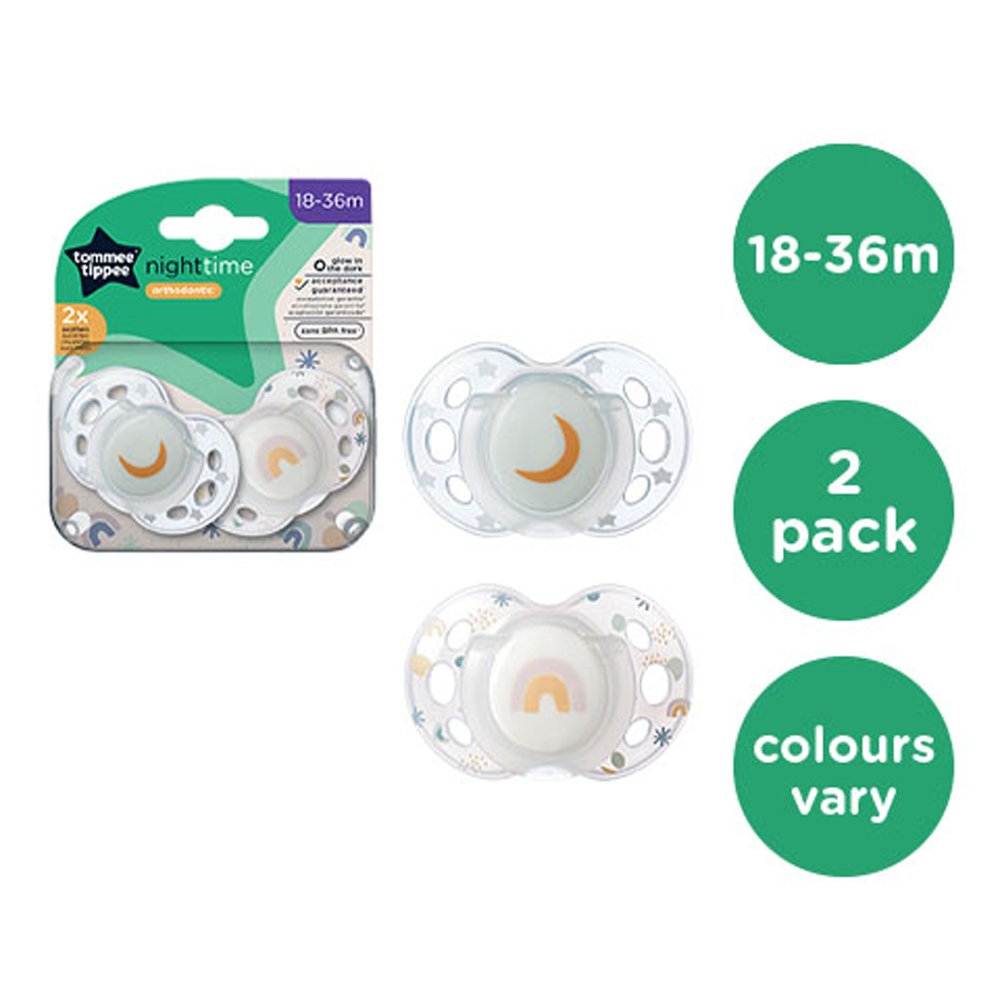 Tommee Tippee Night Time Orthodontic Soothers 18-36M, Clear 2 - Image 3