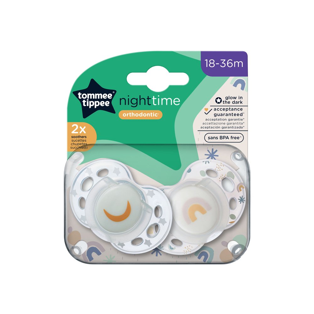 Tommee Tippee Night Time Orthodontic Soothers 18-36M, Clear 2 - Image 4