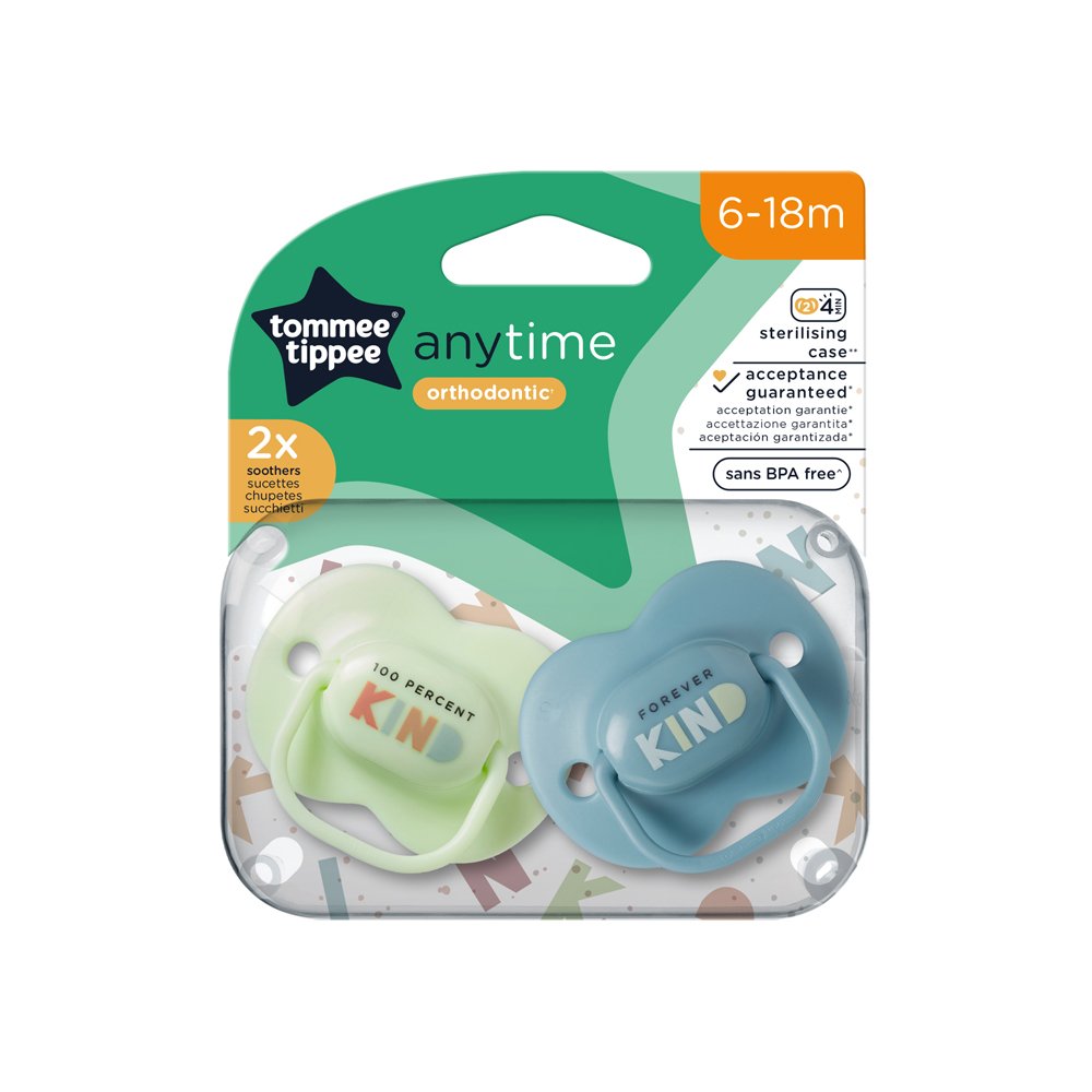 Tommee Tippee Anytime Soother Pack Of 2 (6-18M) Blue - الصورة 4