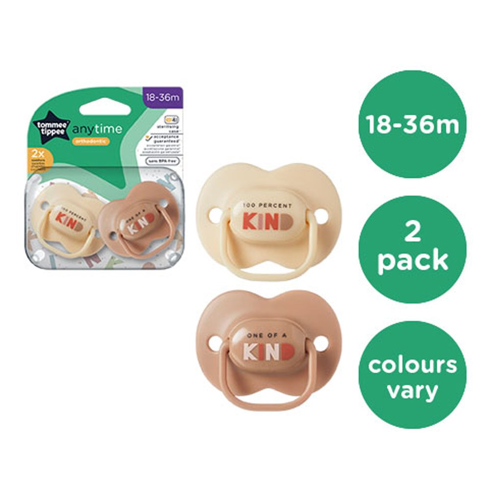 Tommee Tippee Any Time 2 Soothers 18-36 Months Beige & Red - Image 4