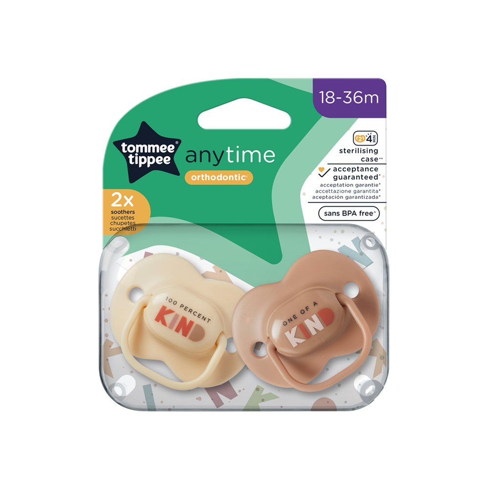 Tommee Tippee Any Time 2 Soothers 18-36 Months Beige & Red - Image 5