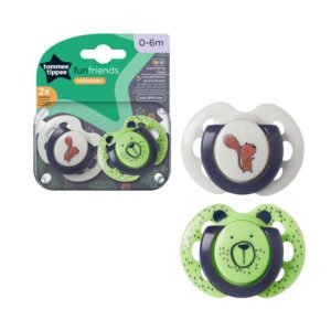 Tommee Tippee Fun Friends Soother Pack Of 2 (0-6M) Beige