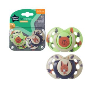 Tommee Tippee Fun Friends Soother Pack Of 2 (6-18M) Green