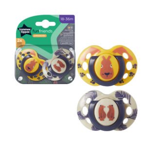 Tommee Tippee Fun Friends Orthodontic Soothers 18-36M, Beige & Yellow