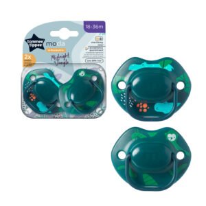 Tommee Tippee Moda Soother 18-36 Month 2 Pack Green
