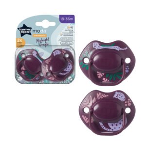 Tommee Tippee Moda Soother 18-36 Month 2 Pack Purple
