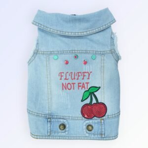 Pet Clothes Dog Jeans Jacket Cool Blue Denim Coat (L)