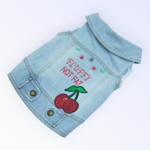 Pet Clothes Dog Jeans Jacket Cool Blue Denim Coat (L)