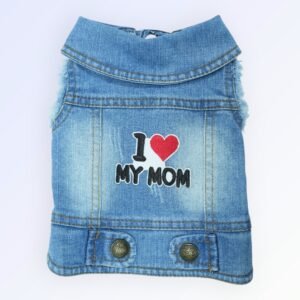 Pet clothes dog jeans jacket co blue denim coat (S)