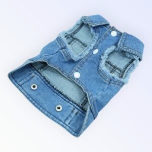 Pet clothes dog jeans jacket co blue denim coat (S)