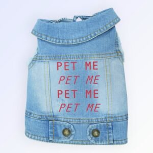 Pet Clothes Dog Jeans Jacket Cool Blue Denim Coat (M)