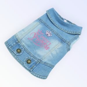 Pet Clothes Dog Jeans Jacket Cool Blue Denim Coat (M)