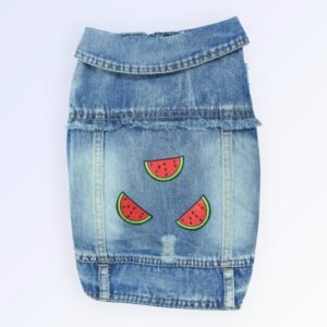 Pet Clothes Dog Jeans Jacket Cool Blue Denim Coat (L)