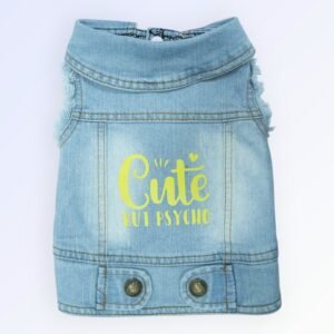 Pet Clothes Dog Jeans Jacket Cool Blue Denim Coat (M)