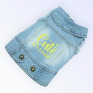 Pet Clothes Dog Jeans Jacket Cool Blue Denim Coat (M)
