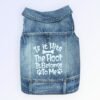 Pet Clothes Dog Jeans Jacket Cool Blue Denim Coat (XXL)