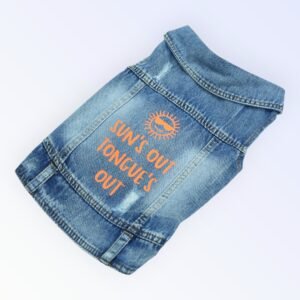 Pet Clothes Dog Jeans Jacket Cool Blue Denim Coat (XL)