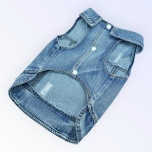 Pet Clothes Dog Jeans Jacket Cool Blue Denim Coat (XL)