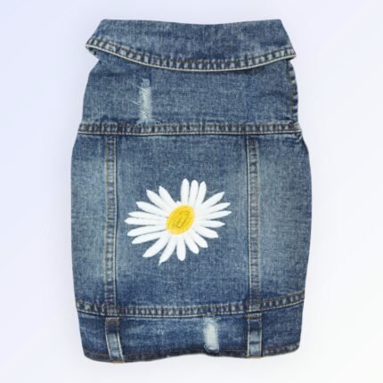 Pet Clothes Dog Jeans Jacket Cool Blue Denim Coat (L)