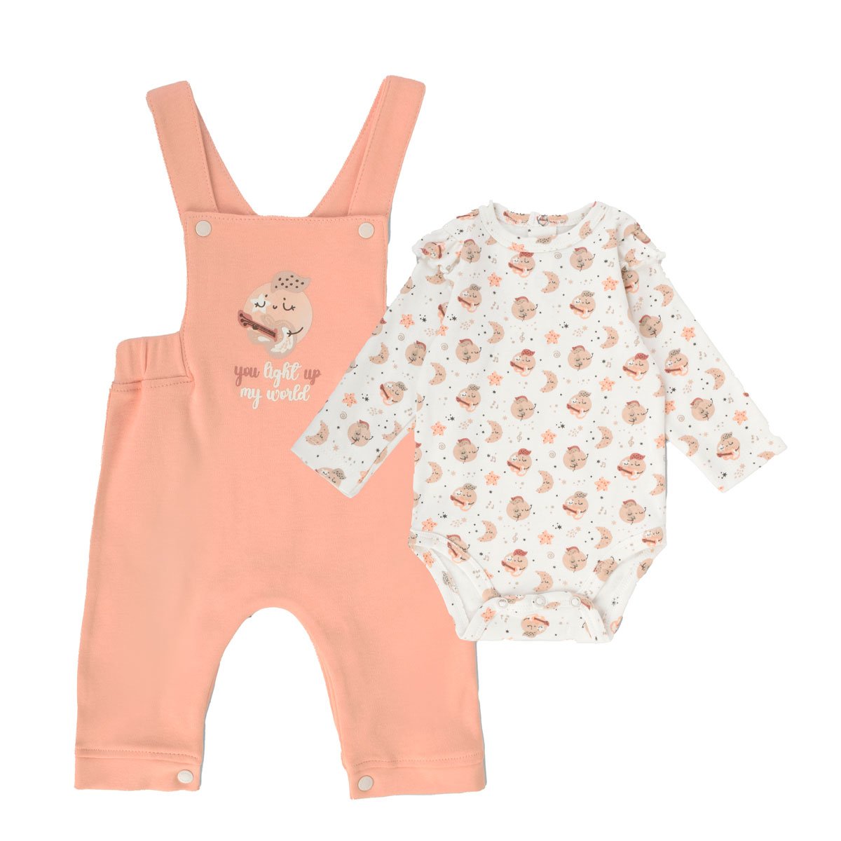 Junior Printed Romper + Body Musical moon, 9-12M