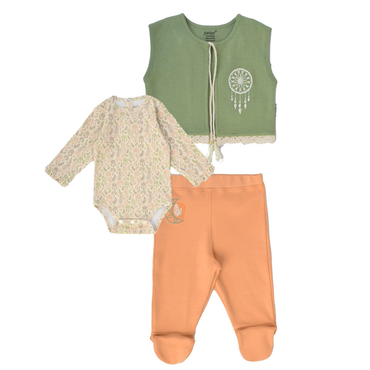 Junior Printed Set Body + Pants + Jacket Dreamcatcher, 12-18M