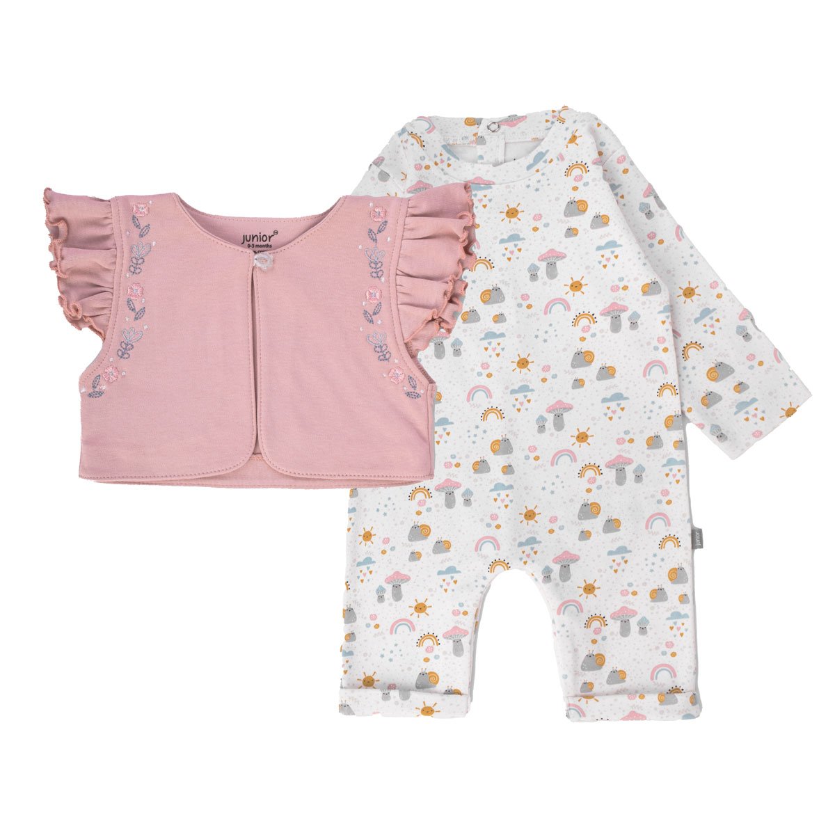Junior Jacket + Printed Romper Small cute, 6-9M