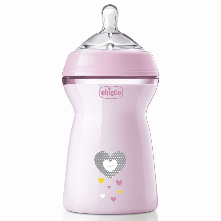 Chicco Natural Feeling Bottle, 330 ml (6 m+) Pink