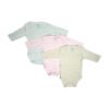 Habi Life Long-Sleeved Bodysuits, 3 Pack, Pink (9-12 m)