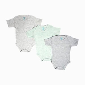 Habi Life Short-Sleeved Bodysuits, 3 Pack, Green (6-9 m)