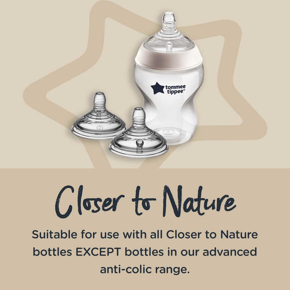 Tommee Tippee 2X Closer to Nature Vari Flow Teats (0m+) - Image 3