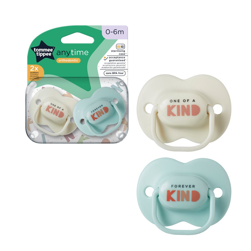 Tommee Tippee Anytime Soother Pack Of 2 (0-6M) Blue