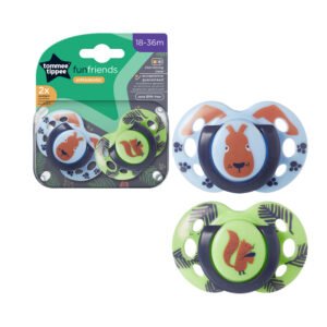 Tommee Tippee Fun Friends Orthodontic Soothers 18-36M, Blue & Green
