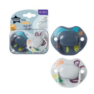 Tommee Tippee Moda Soother 18-36 Month 2 Pack - Grey & Navy
